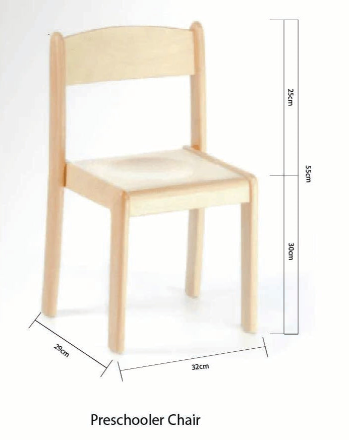 Montessori Furniture Kids Preschool Table And Chair Set (3 - 6 yrs) Beechwood - Table 80 x 60 x 53(H)cm, Chair 31cm(H) Best Seller Kids Furniture
