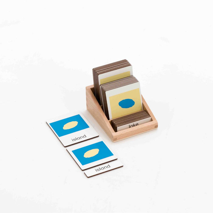 Montessori Classification 3 Part Timber Cards - Land and Water Forms 10pcs (With Box)