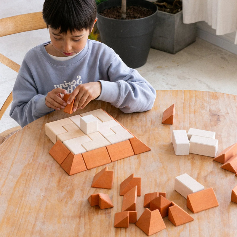 Wooden Pyramid Building Block Set 40pcs by Avdar Toys Wooden Toys Building Blocks STEM Toys Gifting Idea for 3yrs+