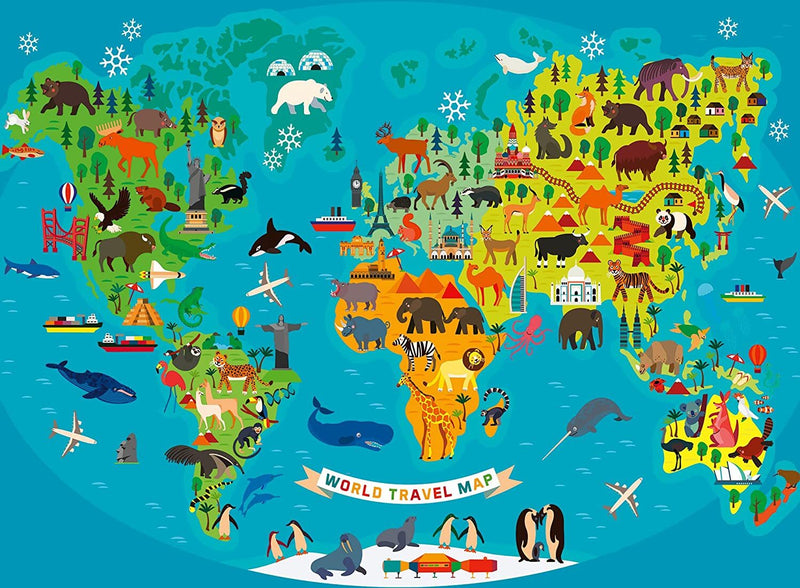 Ravensburger Animal World Map Jigsaw Puzzle 150 Pieces for 7yrs+