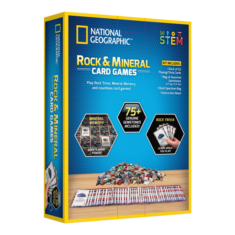National Geographic Rock & Mineral Card Games for kids Early Science STEM Toys 8yrs+
