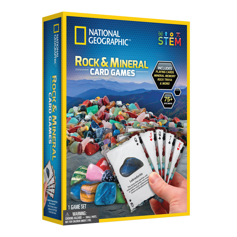 National Geographic Rock & Mineral Card Games for kids Early Science STEM Toys 8yrs+