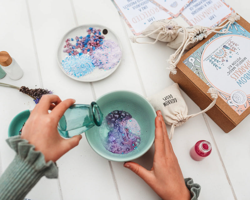 Rainbow Sparkles Mindful Potion Kit by The Little Potion Co Art and craft for kids Fairy Unicorn and Castle Theme Gifting Ideas Sensory Toys Best Seller 3yrs+