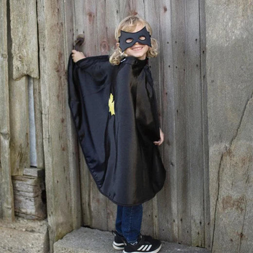 Reversible Spider Man and Bat Man Cape with Matching Mask Size 4-6 by Great Pretenders Costumes Best Seller  3yrs+
