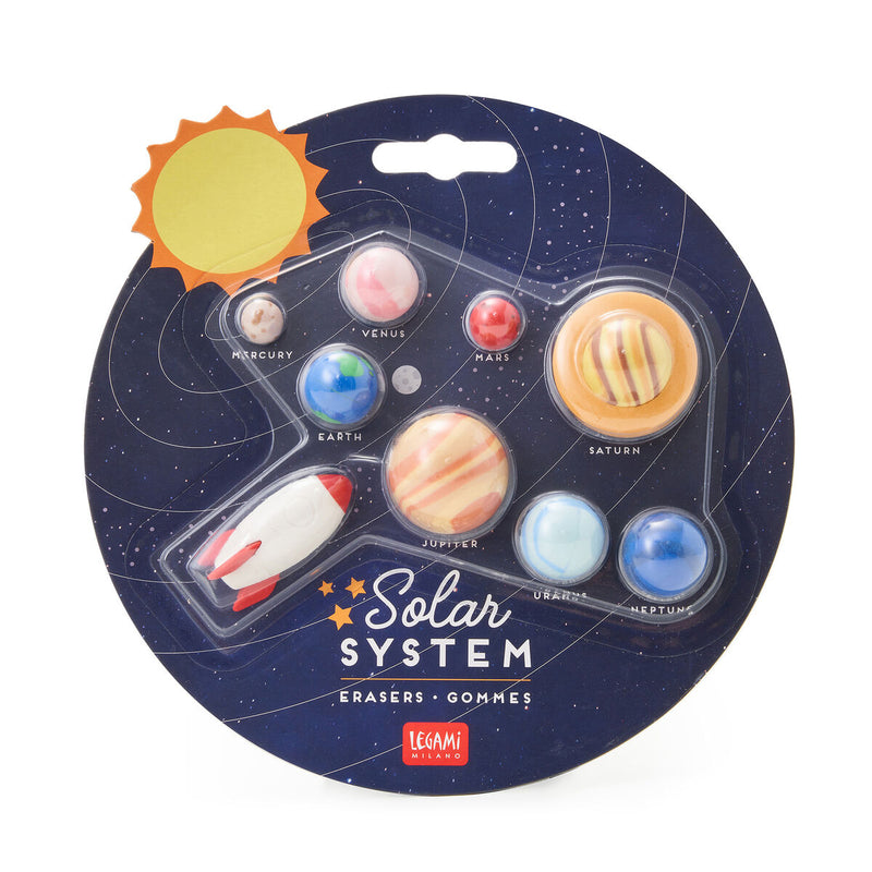 Solar System Set of 9 Erasers Stationary Art and craft for kids Early Science Space Toys 3yrs+