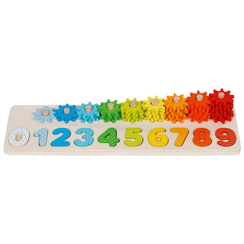 Goki Learn To Count With Cogwheels 55pcs Early Math Games for Kids Cognitive Developmental Toys for Toddlers 3yrs+