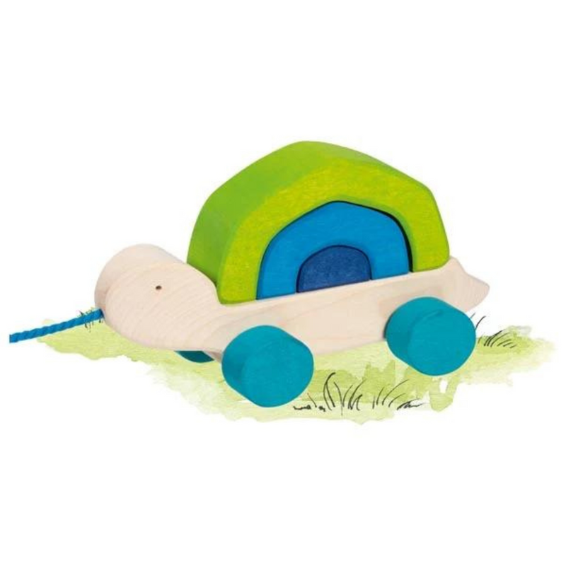 Goki Pull Along Tortoise Tortuga Toddler Turtle Toys Developmental Toys for Toddlers Gifts Idea 12m+