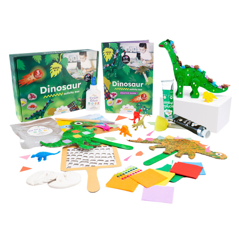 My Creative Box Dinosaurs Mini Creative Kit Art and craft for kids Dinosaur toy Best Seller Gifting Idea for Dinosaur and Dragon Theme 3yrs+