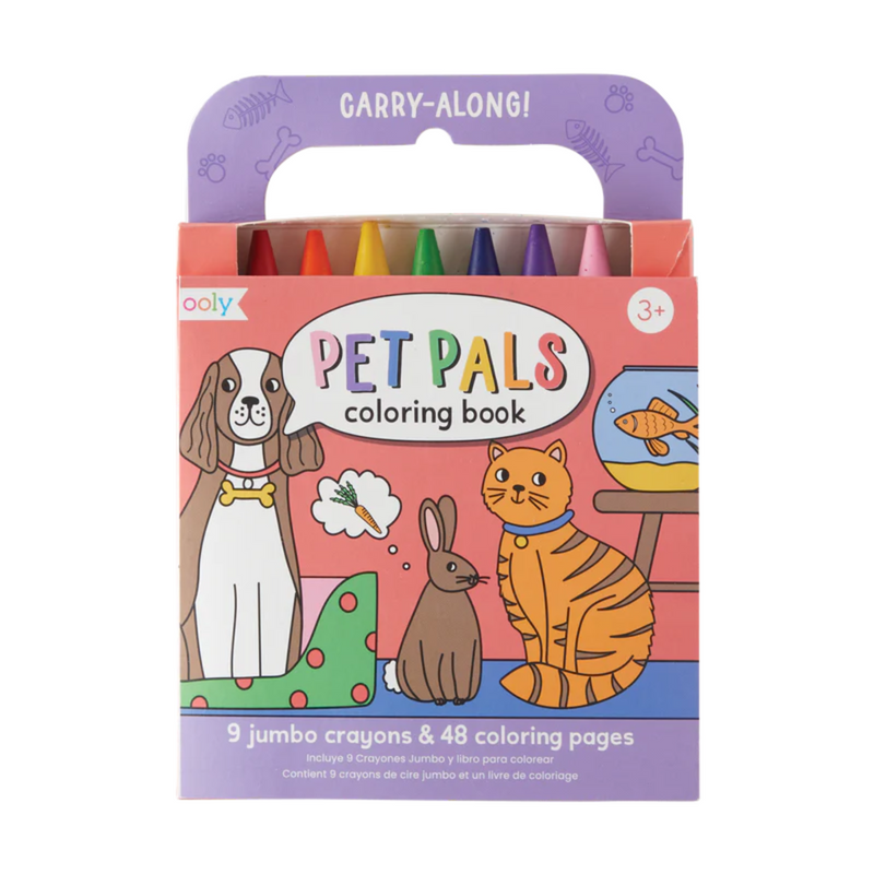 Ooly Carry Along Pet Pals Colouring Book Travel Toys Stationary Art and craft for kids Activity Book 3yrs+