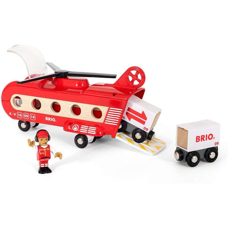 BRIO Cargo Transport Helicopter 8pcs Wooden Toy plane Best Seller 3yrs+