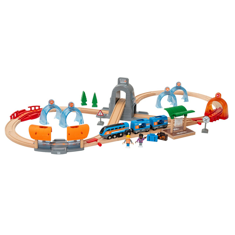 BRIO Smart Tech Action Tunnel Travel Set 37pcs Large Set Battery Operated Best Seller 3yrs+ (Bulky Shipping)