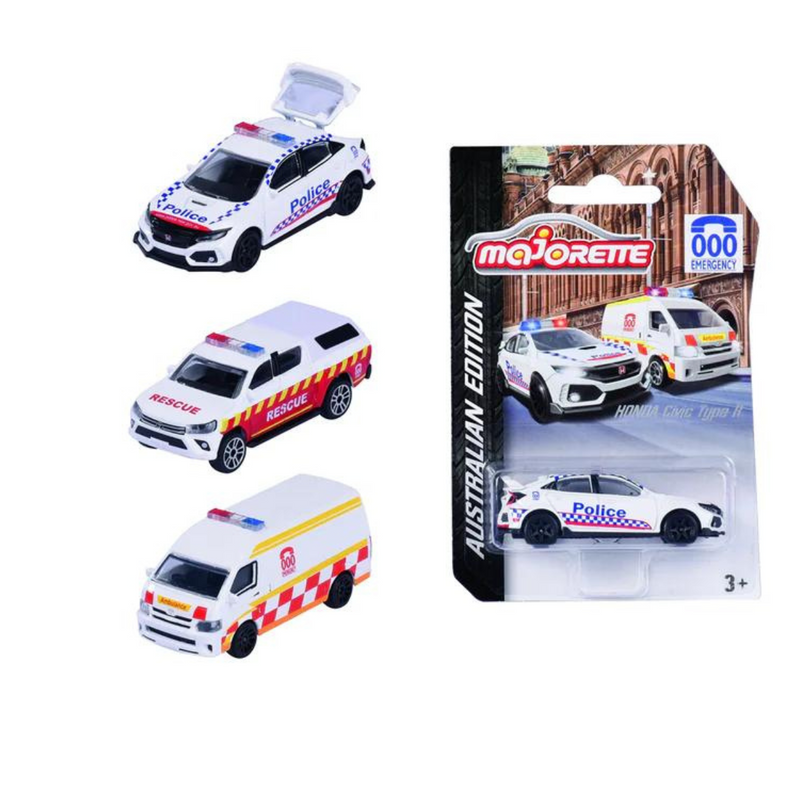 Majorette Australian Triple Zero Vehicles 3pcs Metal travel Toy Car Best Seller Most Loved in Store 3yrs+