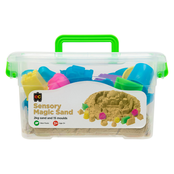 Sensory Magic Sand With Moulds 2KG Tub Natural 3yrs+