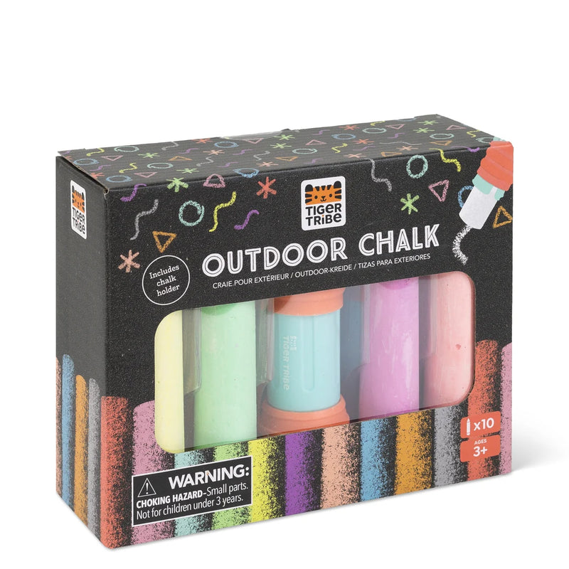 Tiger Tribe Outdoor Chalk 10pcs Stationary Art and craft for kids Outdoor Toys 3yrs+