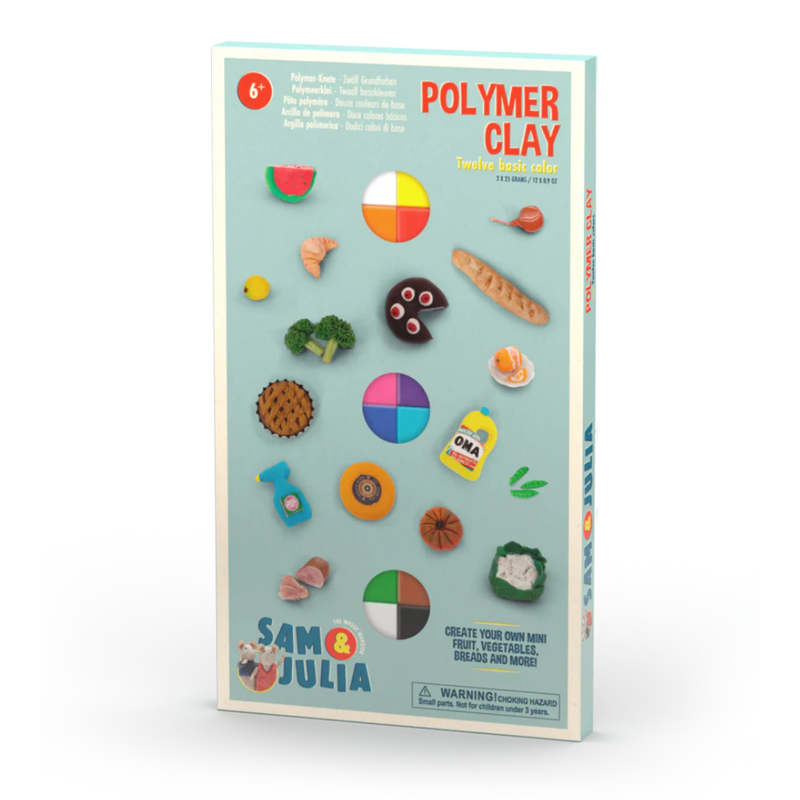 Sam & Julia Polymer Clay Modelling Set 12 colours Art and Craft Gifting Idea 8yrs+