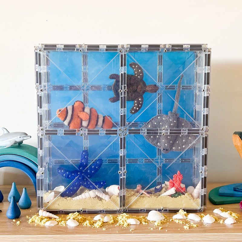 Connetix Tiles Clear Base Plate Pack 2 Piece Best Seller 3yrs+