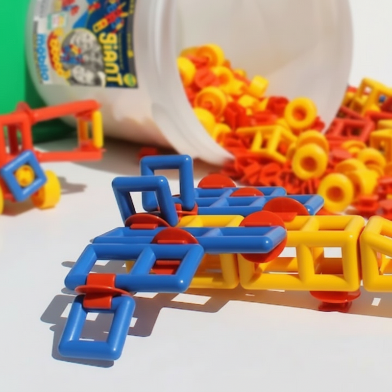 Mobilo Giant Bucket building and construction toys for group of children 4 connector packs + 4 Geo packs 3yrs+ (Bulky Shipping)