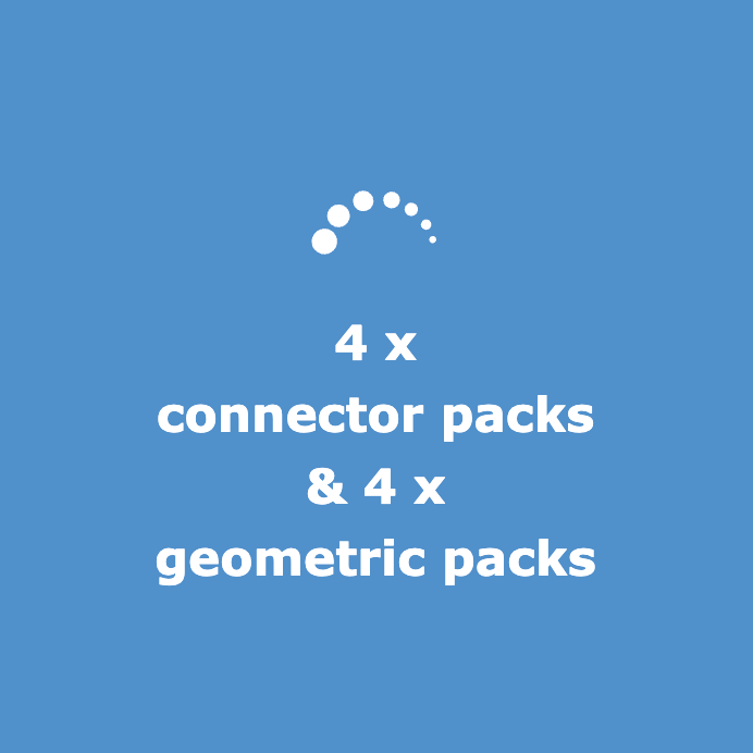 Mobilo Giant Bucket building and construction toys for group of children 4 connector packs + 4 Geo packs 3yrs+ (Bulky Shipping)