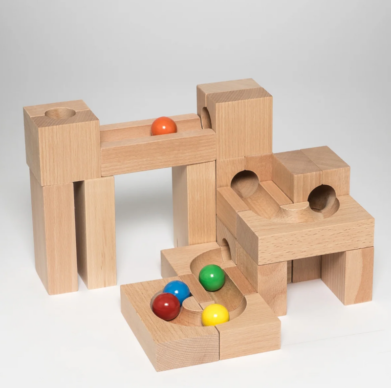 KADEN Marble Run S Classic Early Science STEM Toys Marble Run Game Wooden Building Blocks 3yrs+