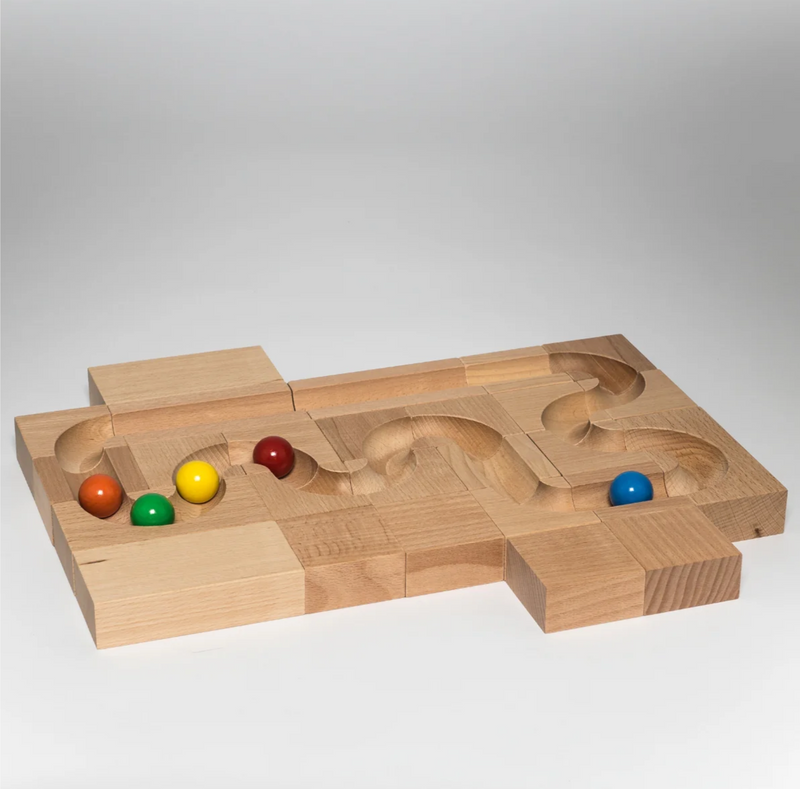 KADEN Marble Run S Classic Early Science STEM Toys Marble Run Game Wooden Building Blocks 3yrs+