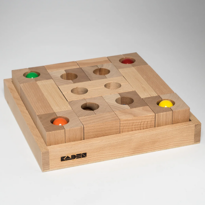 KADEN Marble Run S Classic Early Science STEM Toys Marble Run Game Wooden Building Blocks 3yrs+