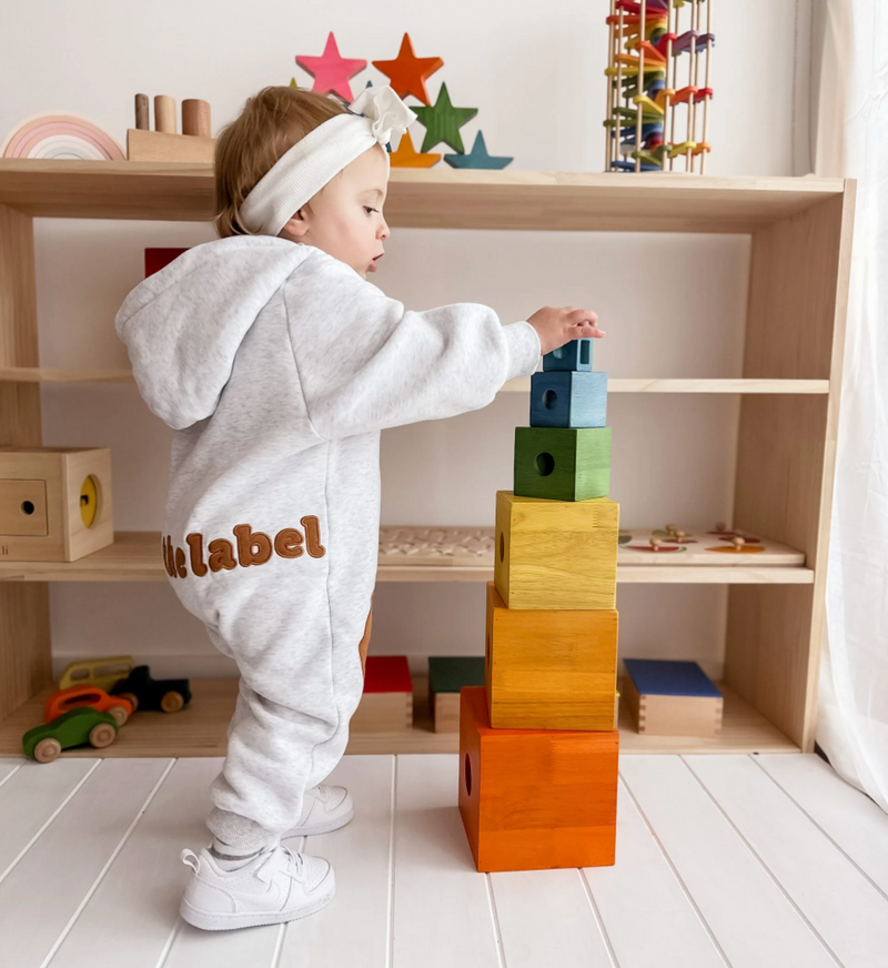 Qtoys Nesting Boxes in Rainbow color Solid Extra Large Developmental Toys for Toddlers 18m+