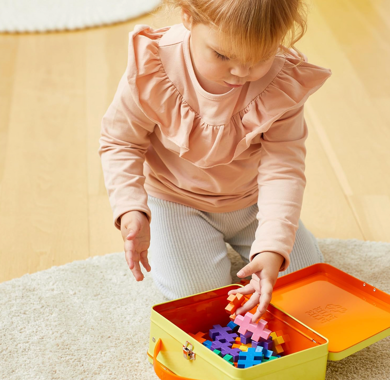 Plus Plus Big Basic Building Blocks 70pcs for Toddlers Metal Suitcase Set Gift Idea for 12m+