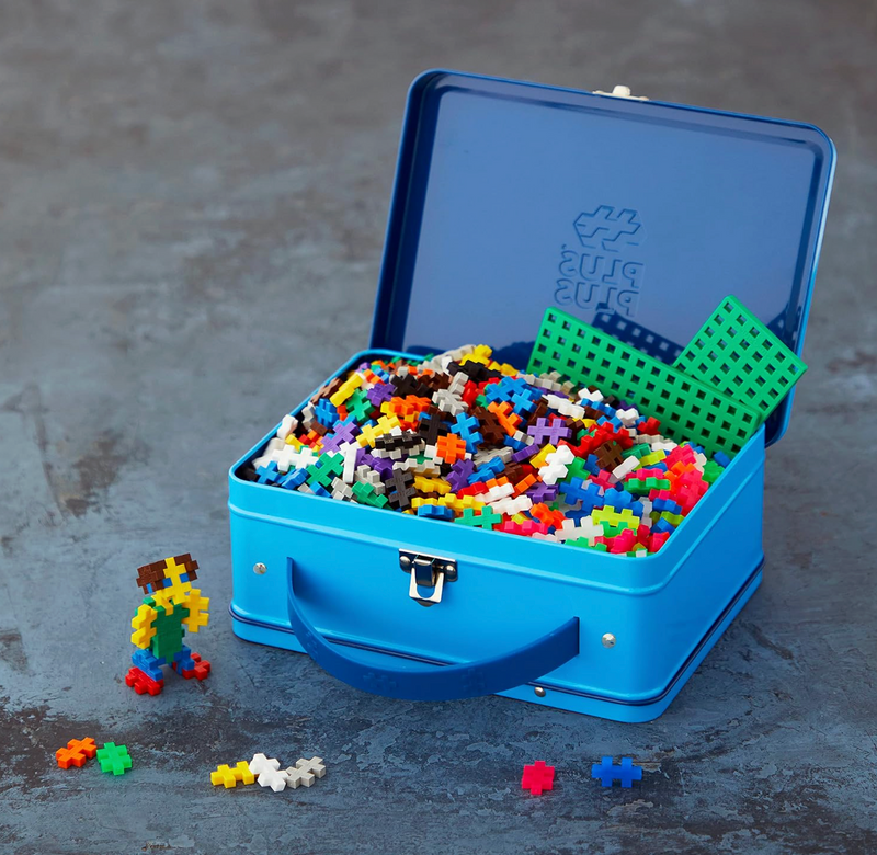 Plus Plus Basic Building Blocks 600pcs Metal Suitcase Set Gift Idea for 5yrs+