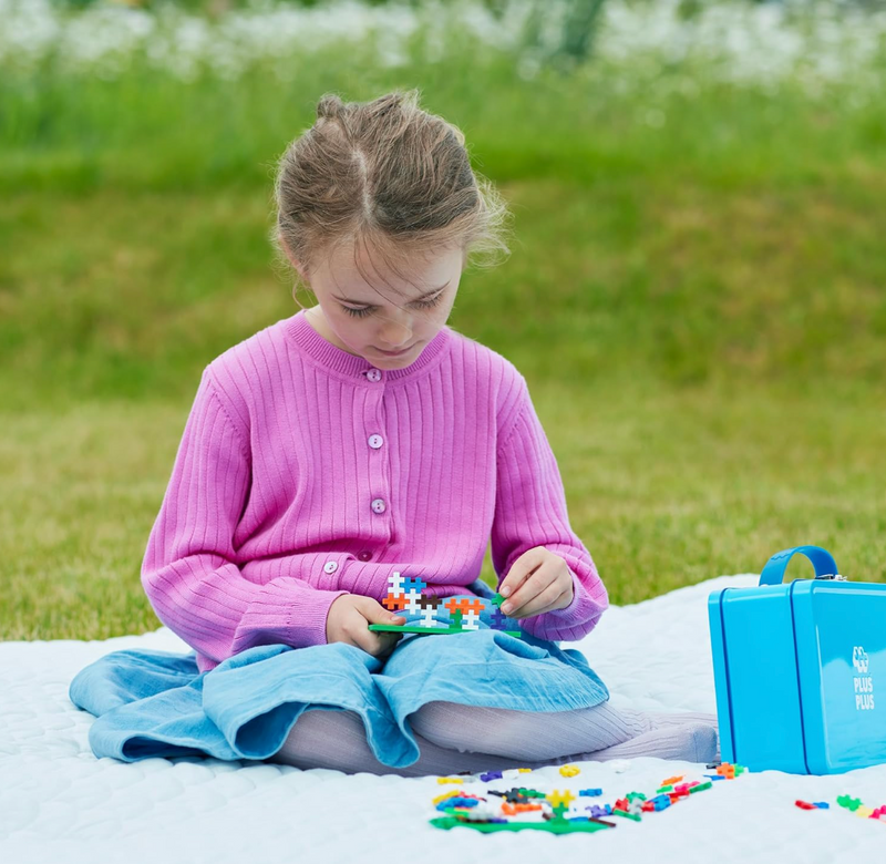 Plus Plus Basic Building Blocks 600pcs Metal Suitcase Set Gift Idea for 5yrs+