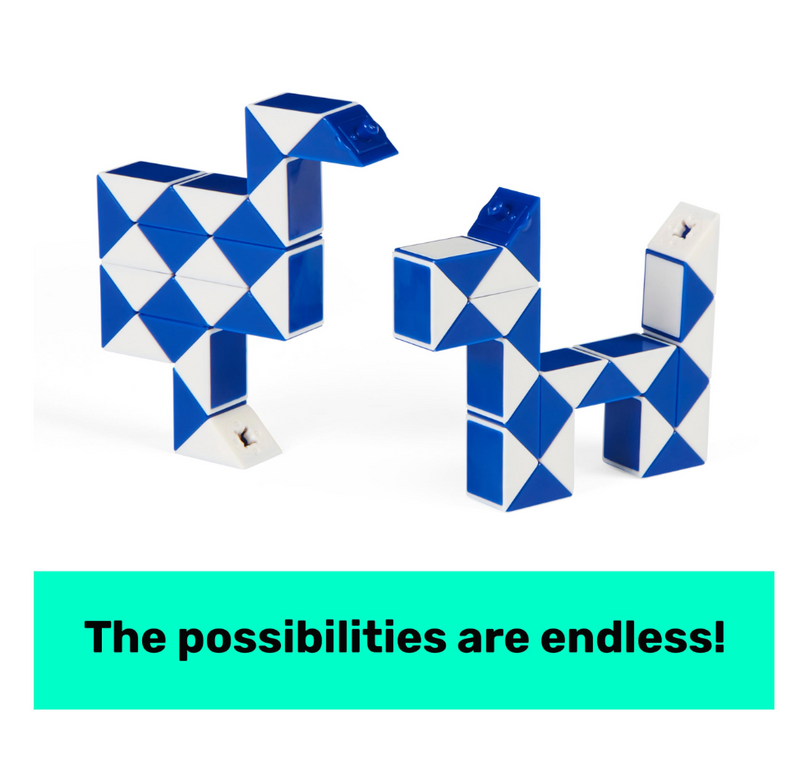 Rubik’s Connector Snake 2pcs Shape Shifting Puzzle Fidget Travel Toys Early Science STEM Toys 8yrs+