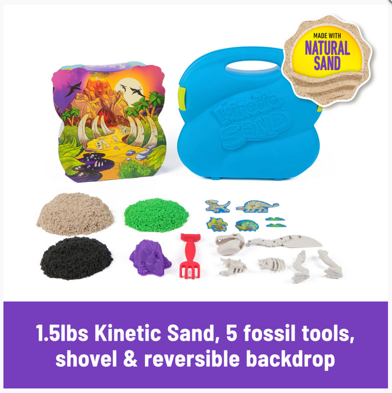 Kinetic Sand T-Rex Dino Fossil Dig Case Sensory Toys 3yrs+
