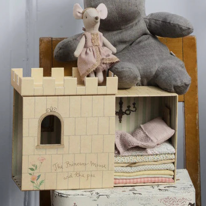 Maileg Mouse Princess and The Pea in A Castle with Mattresses Pretend & Imaginative Play Gift Idea for 3yrs+