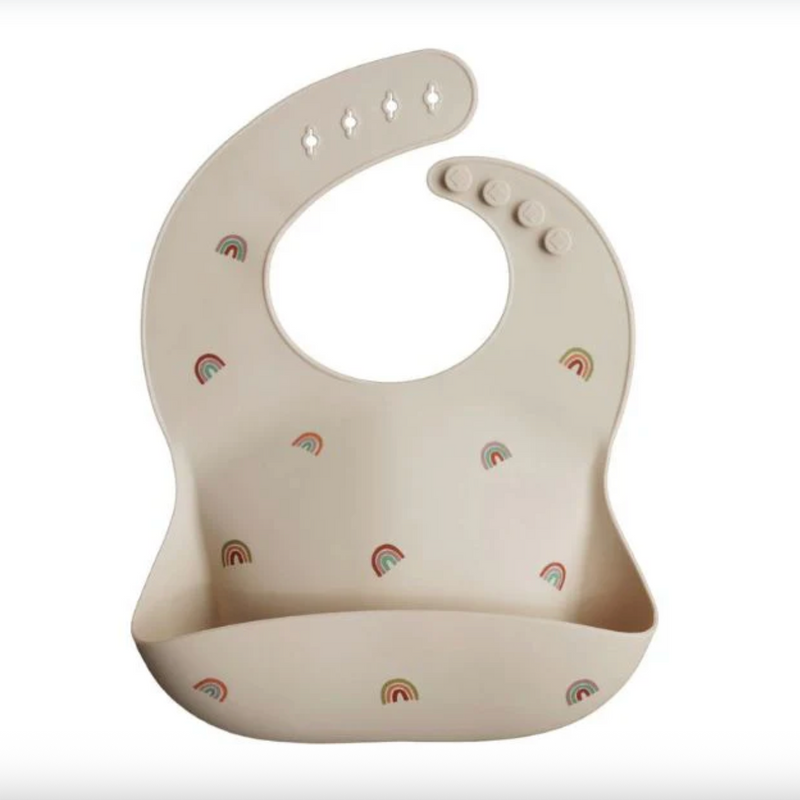 Mushie Silicone Baby Bib Rainbow Baby Gift 0m+