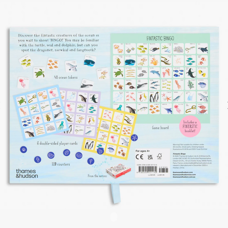 Fintastic Bingo by Yuval Zommer Matching Board Card Game for Kids Ocean Toys