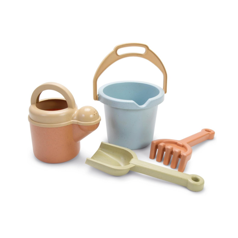 Dantoy Bioplastic Sand and Garden 4pc Set Water Bucket Sensory Outdoor Play Tools Sand and Water Toys 2yrs+
