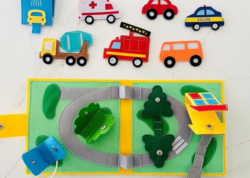 Wondertivity Little Town Busy Book Fabric Activity Book Kids Travel Toys 3yrs+