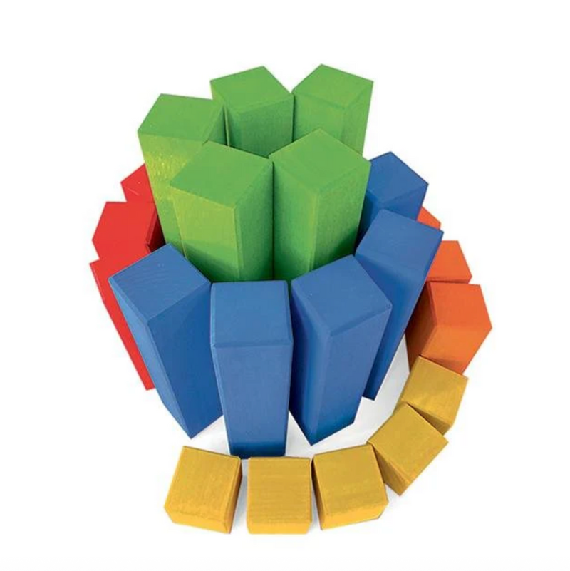 Bauspiel Construction Stairs Counting Steps 100pcs Building Blocks Wooden Toys 3yrs+