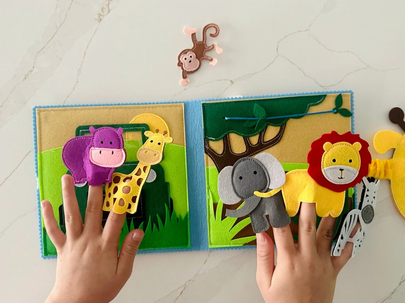 Wondertivity Safari Set Busy Book Fabric Activity Book Kids Travel Toys 3yrs+