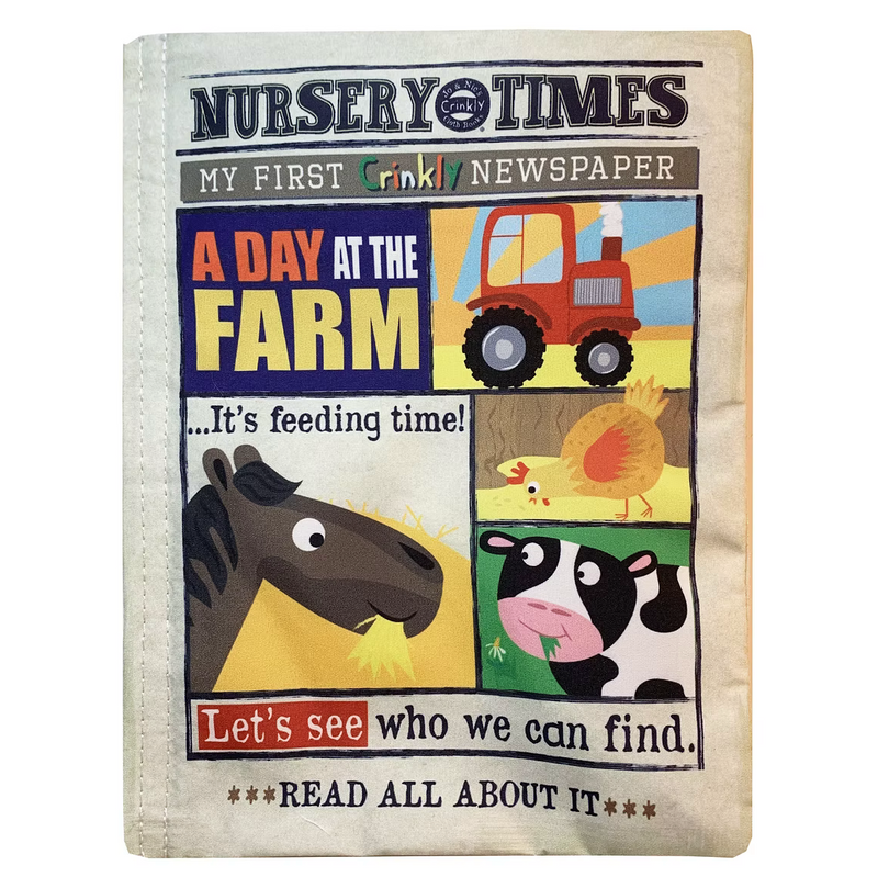 Nursery Times Crinkly Newspaper Farm Animals Rhymes by Jo & Nic's Crinkly Cloth Book Farm Theme 3m+