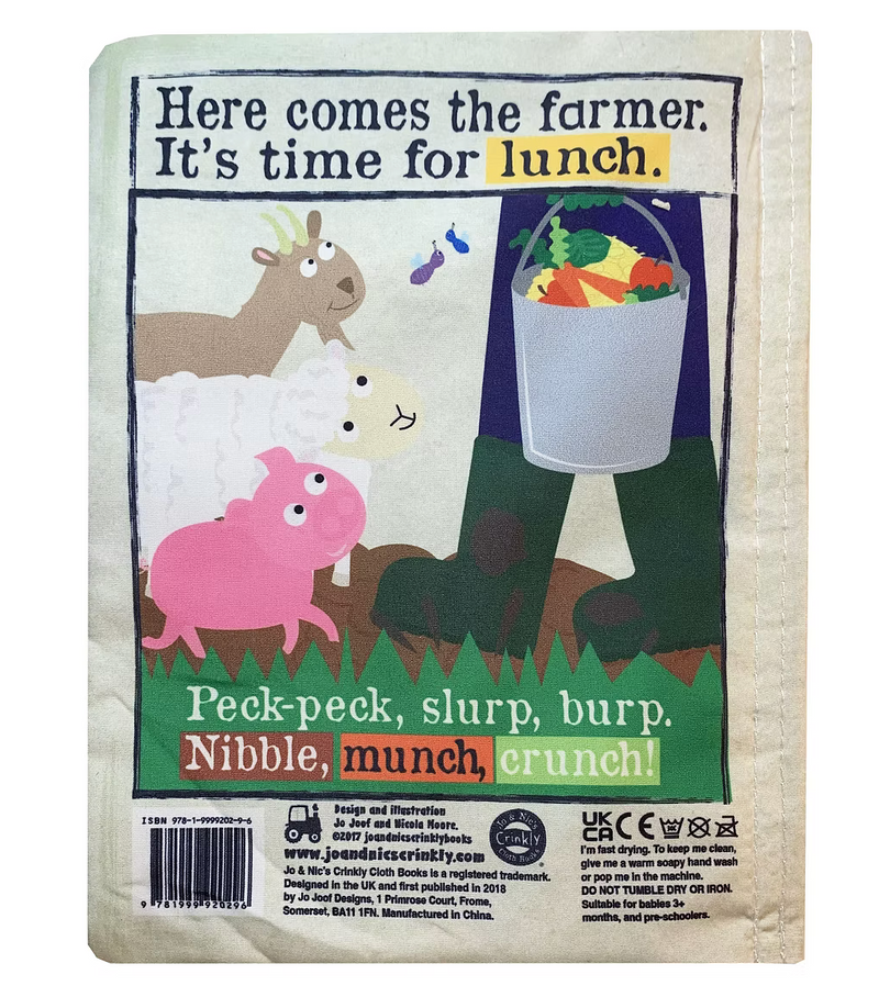 Nursery Times Crinkly Newspaper Farm Animals Rhymes by Jo & Nic's Crinkly Cloth Book Farm Theme 3m+