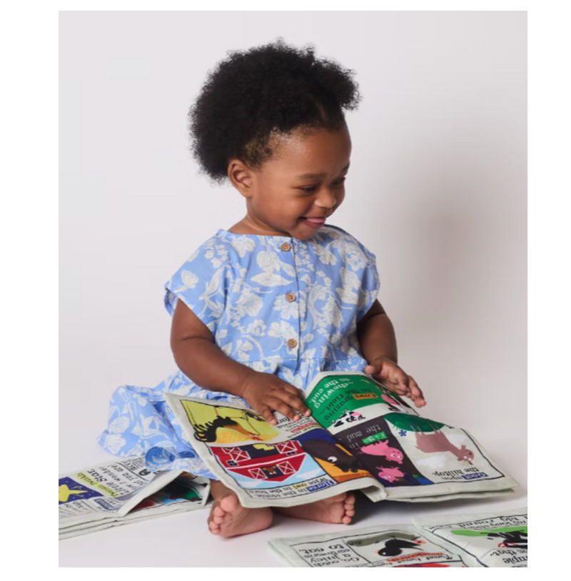 Nursery Times Crinkly Newspaper Farm Animals Rhymes by Jo & Nic's Crinkly Cloth Book Farm Theme 3m+
