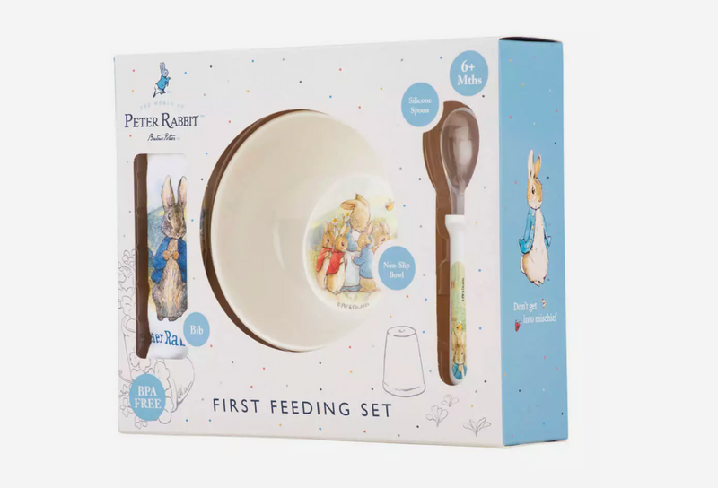 Peter Rabbit 3 Piece First Feeding Set Baby Toys Baby Gifts Idea Clearance 6m+