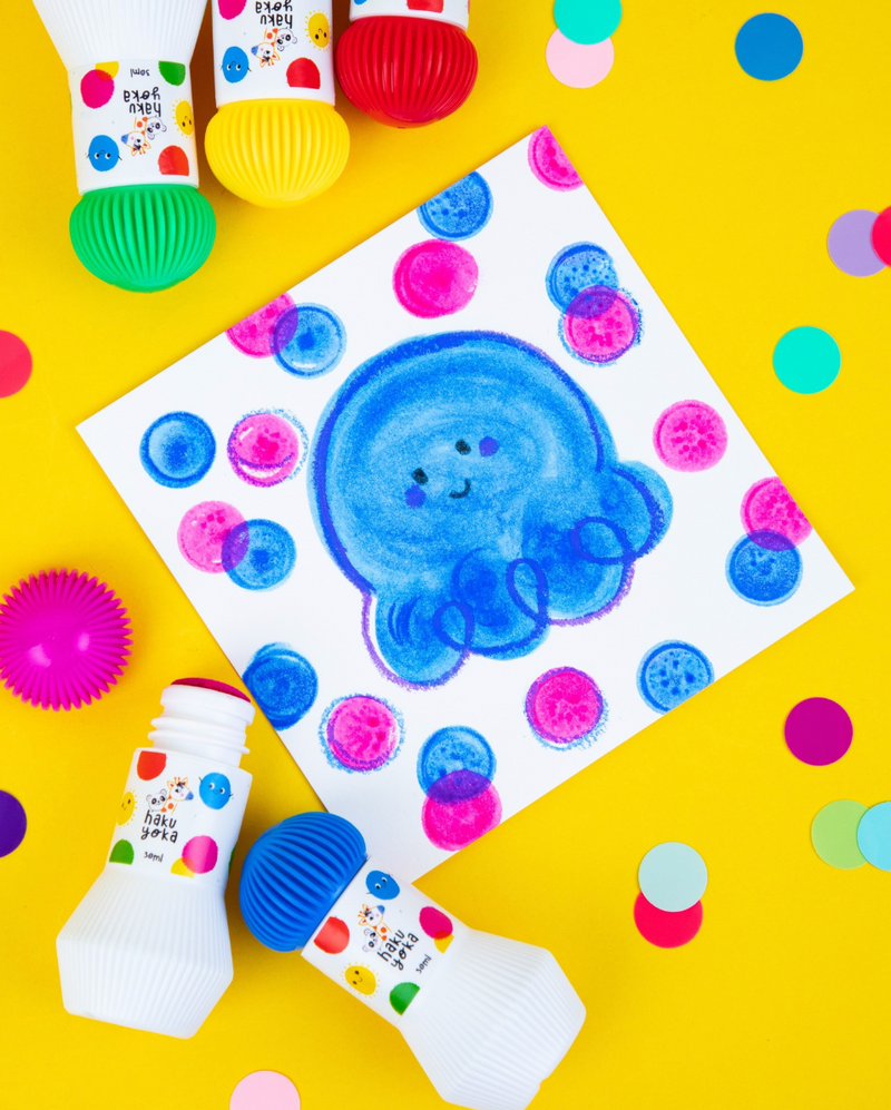 Haku Yoka Dot Markers Set of 5 Stationary Art and Craft for Kids 2yrs+