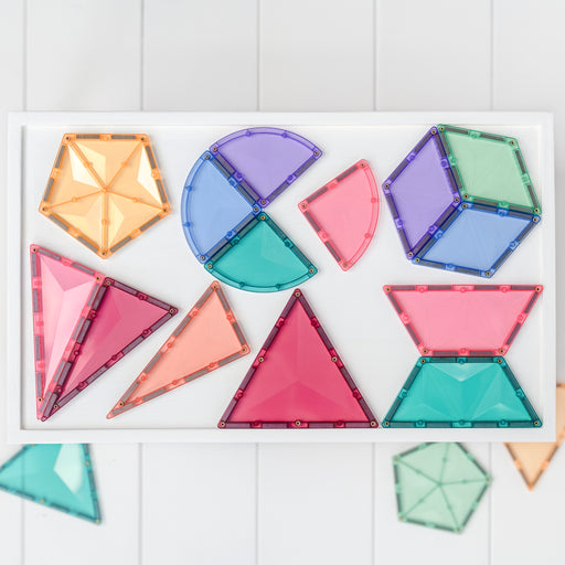 Magnetic Tiles Connetix Tiles Pastel New Shape Expansion Pack 48 Piece 3 years +