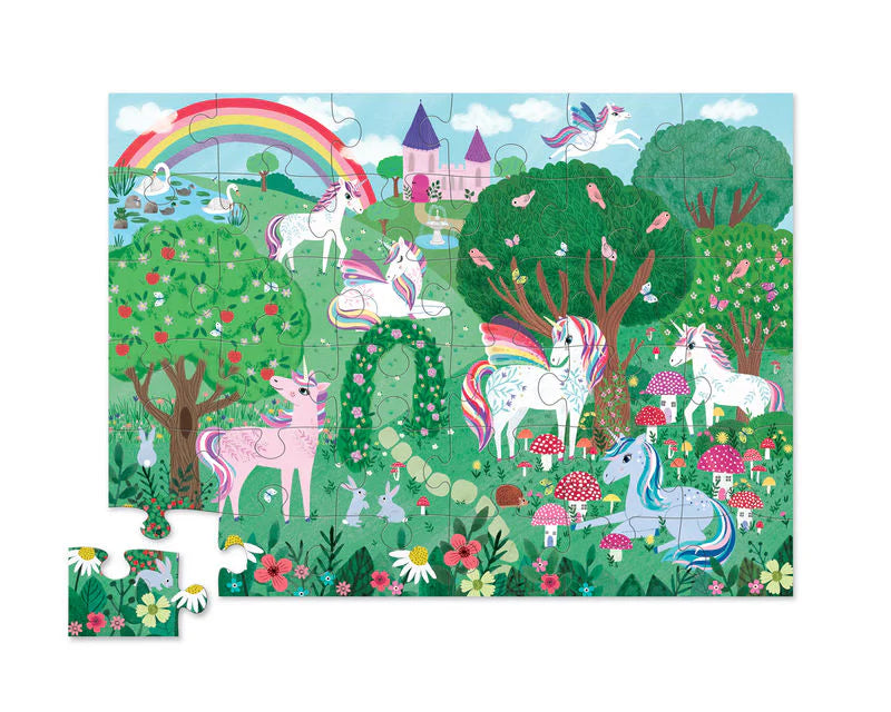 Crocodile Creek Classic Jigsaw Floor Puzzle 36pcs Unicorn Dreams Cognitive Developmental Toys for Preschoolers Fairy Unicorn and Castle Theme 3yrs+