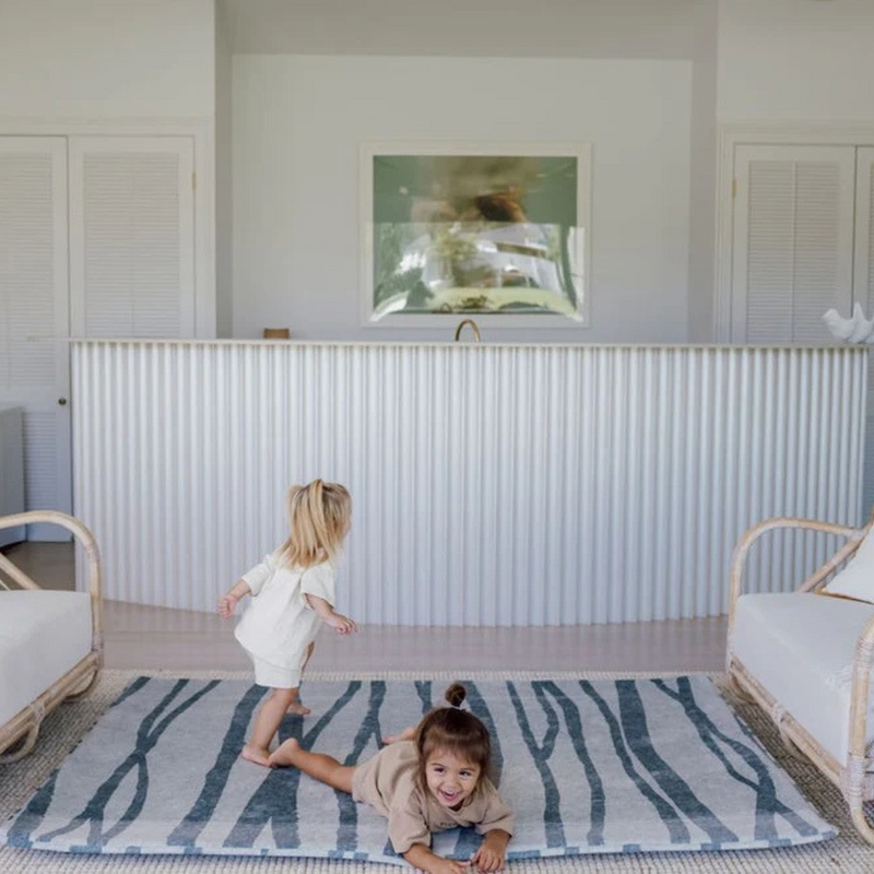 Little Wiwa Play Mat Silver Tide Generos 200x150cm Kids Play Rug Room Decor