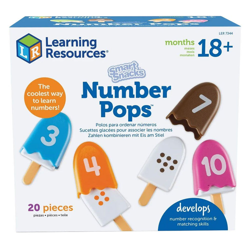 Smart Snacks 1-10 Number Pops 20pcs By Learning Resource Early Numeracy Maths Games for Kids Toddler Toys 18m+