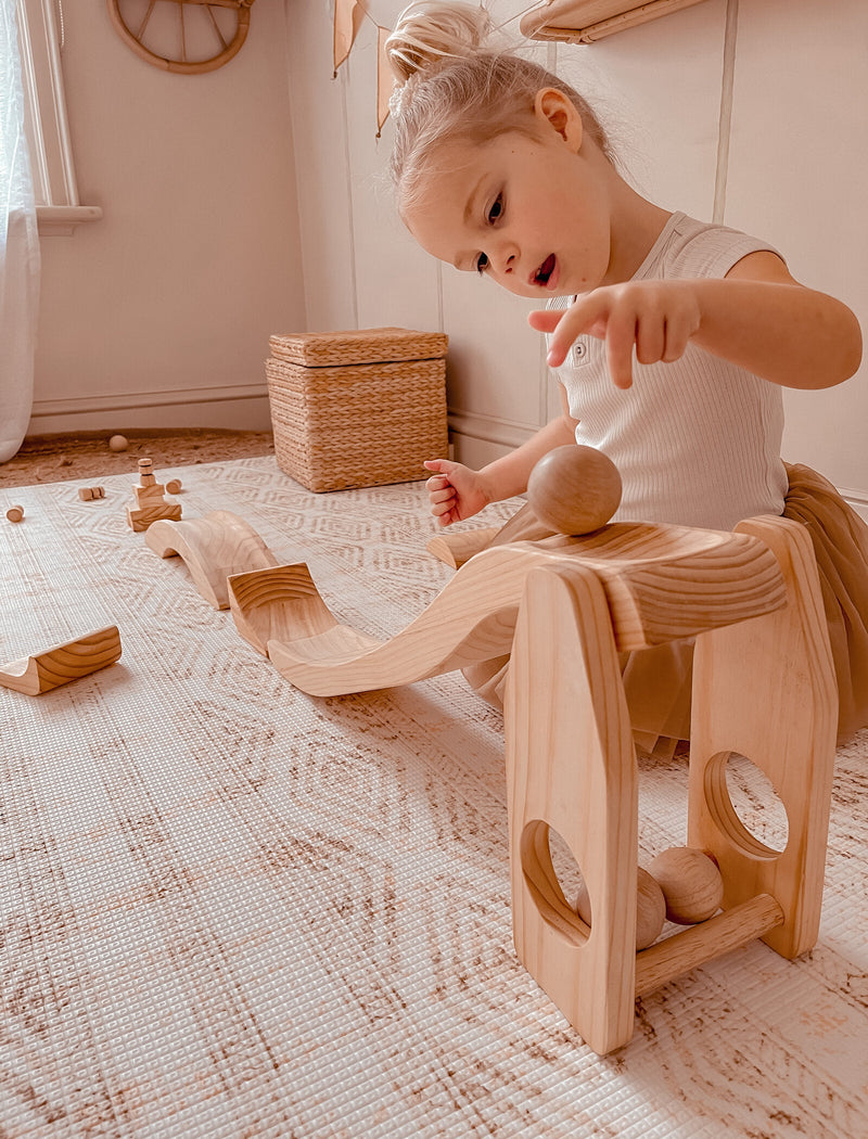 Explore Nook Large Sized Balls Set Ball Run Game Wooden Toys 3yrs+