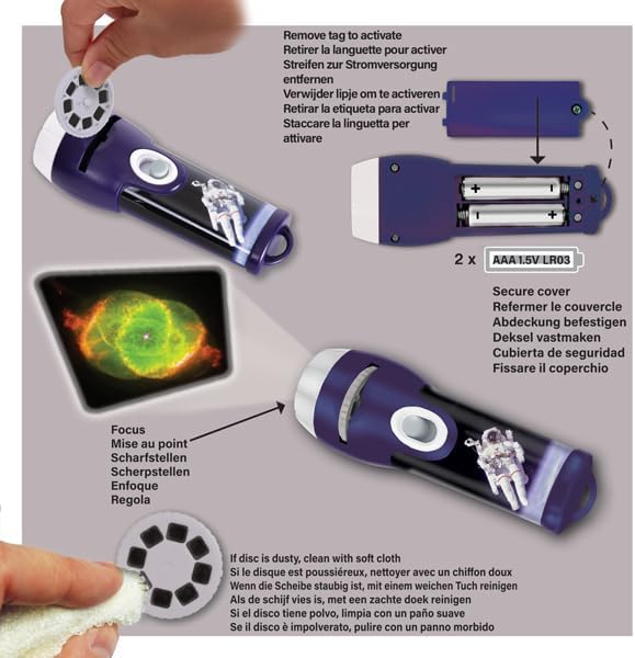 Space Torch and Projector by Brainstorm Toys Outdoor Travel Toys Early Science STEM Toys Best Seller 3yrs+