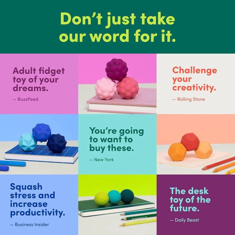 Speks Odds Silicone Magnets Set of 3 Assorted Colours Travel Fidget Toys 12yrs+